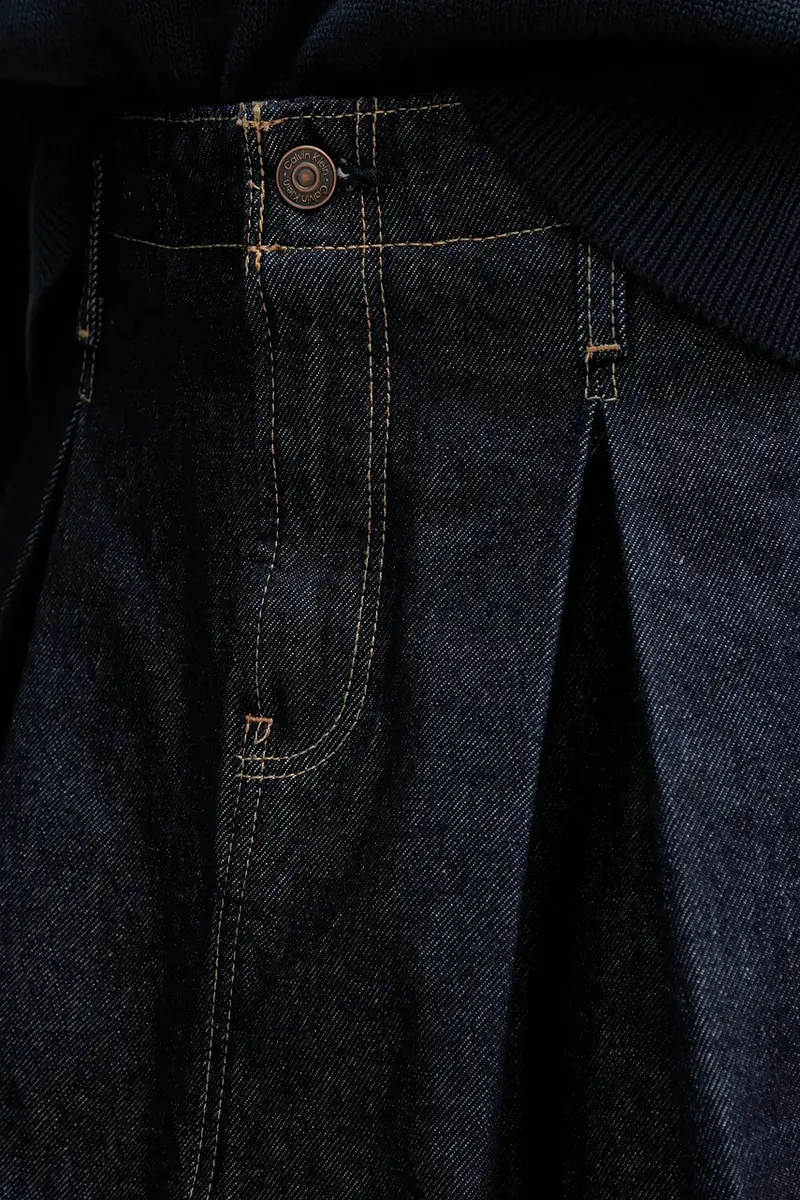 gonna di jeans colore blu navy LV047C717G miniatura 4