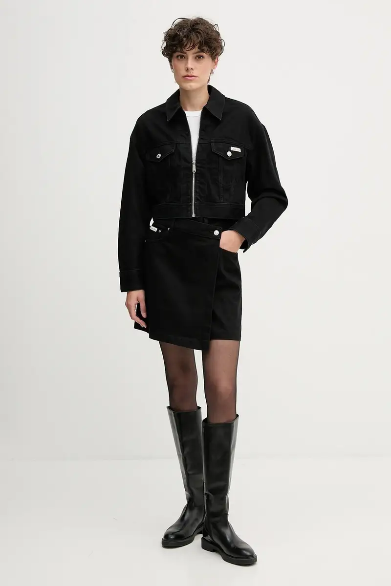 gonna di jeans colore nero LV047D777G miniatura 2