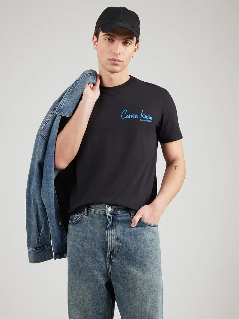 Maglietta azzurro / nero / bianco miniatura 3