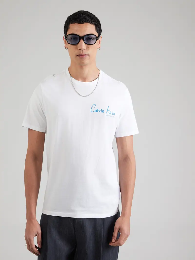 Maglietta blu cielo / nero / bianco miniatura 3