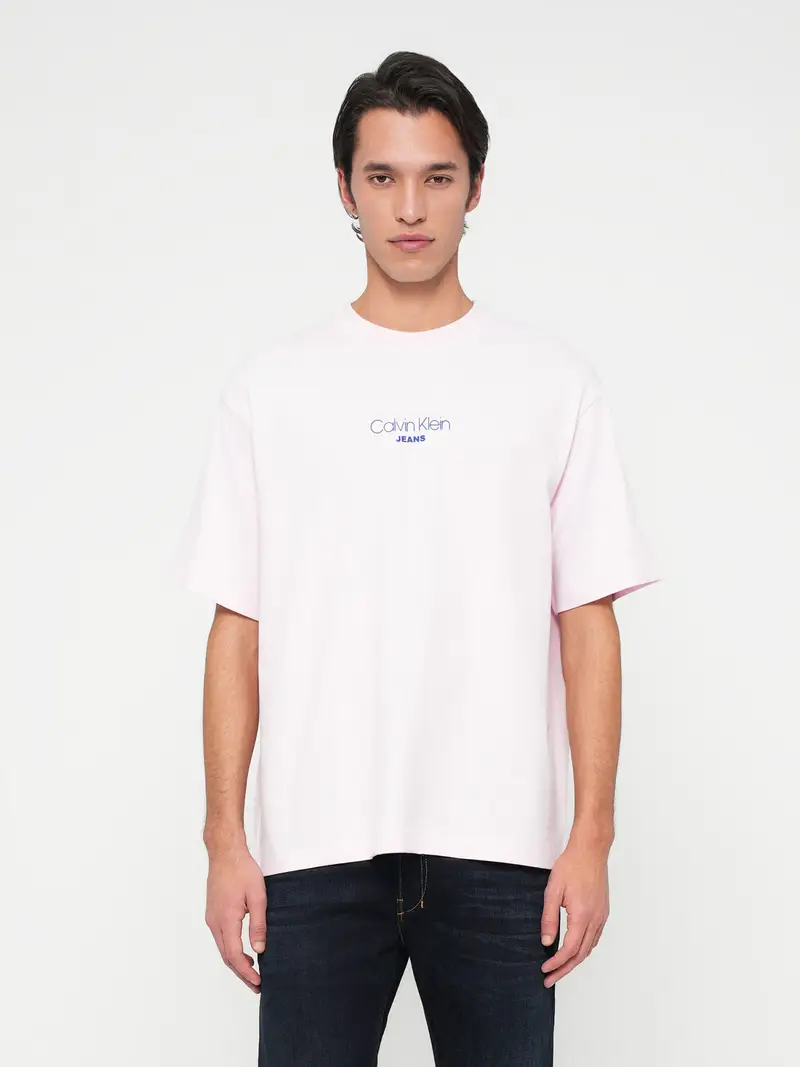 Maglietta blu / rosa pastello miniatura 2