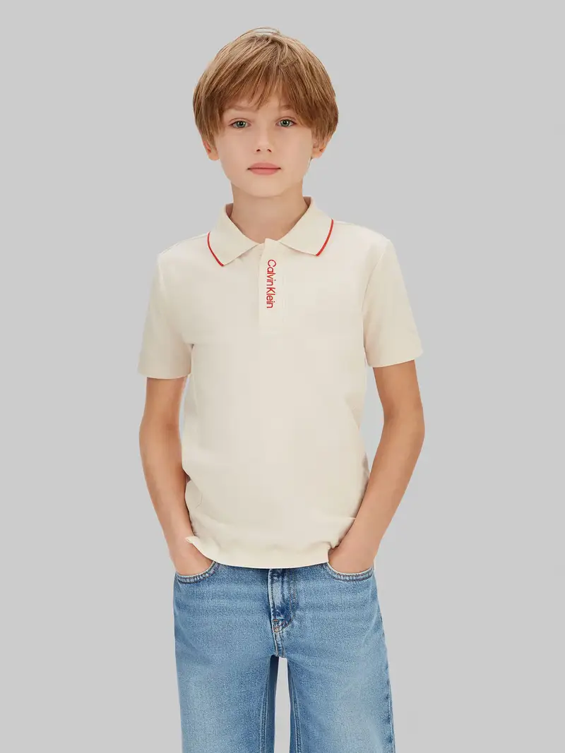 Maglietta grigio chiaro / rosso miniatura 2