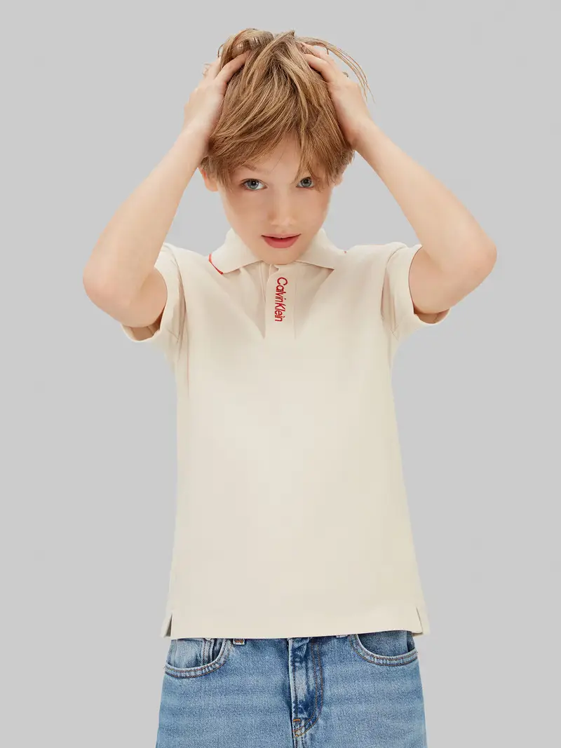 Maglietta grigio chiaro / rosso miniatura 3