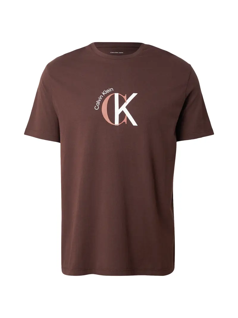 Maglietta marrone / cioccolato / bianco