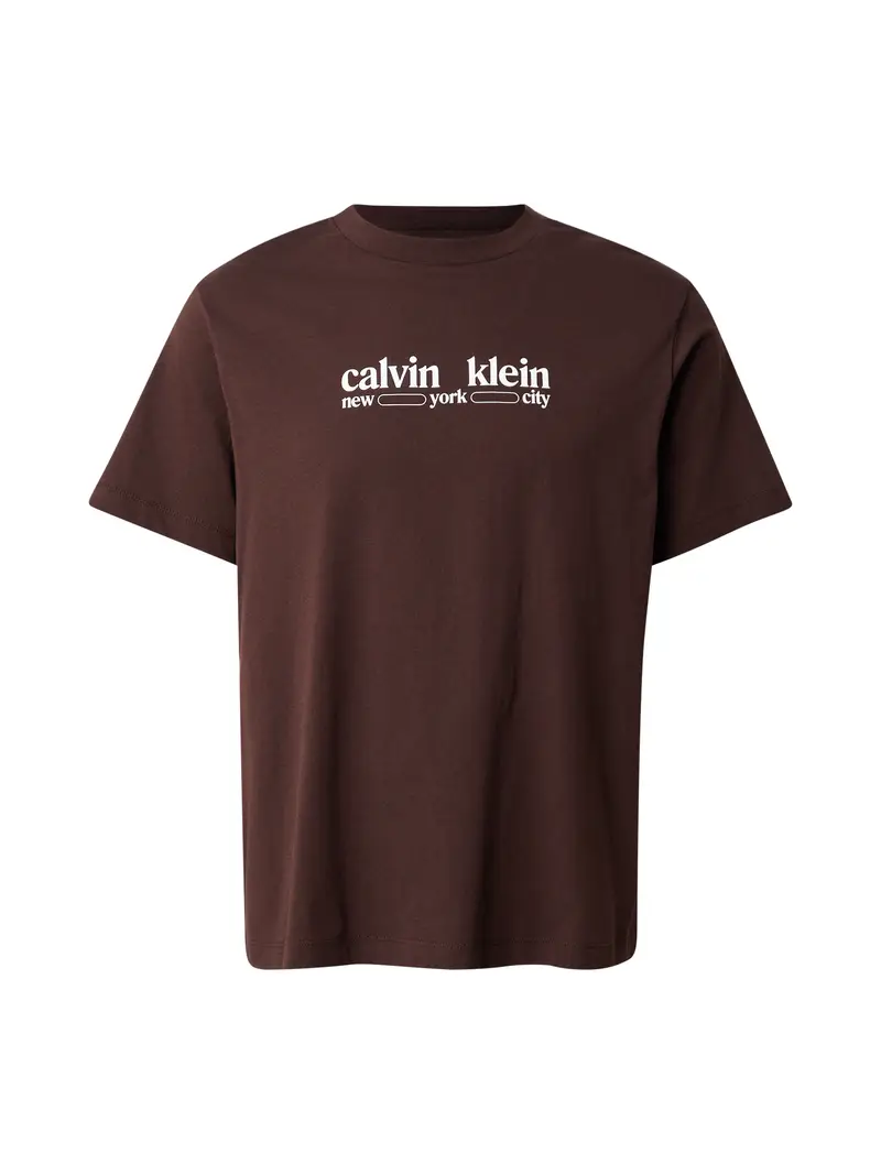 Maglietta 'NYC' marrone / bianco