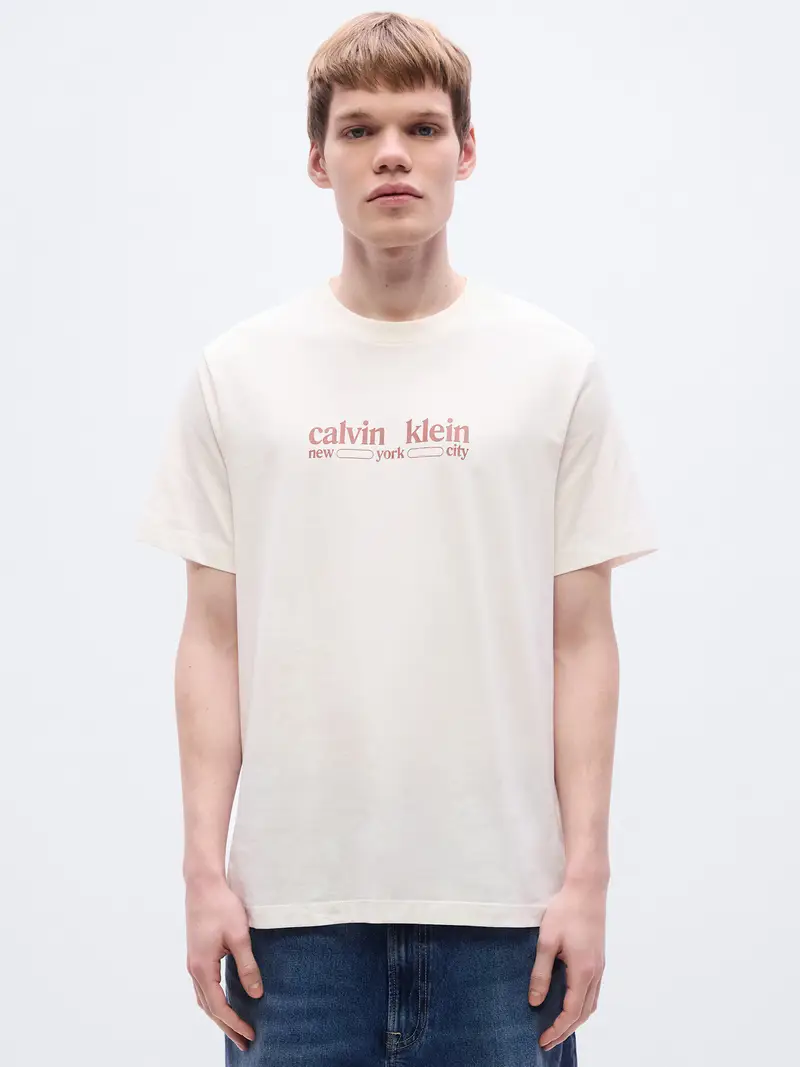 Maglietta NYC rosso pastello / bianco miniatura 2