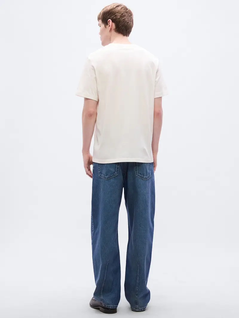 Maglietta NYC rosso pastello / bianco miniatura 3