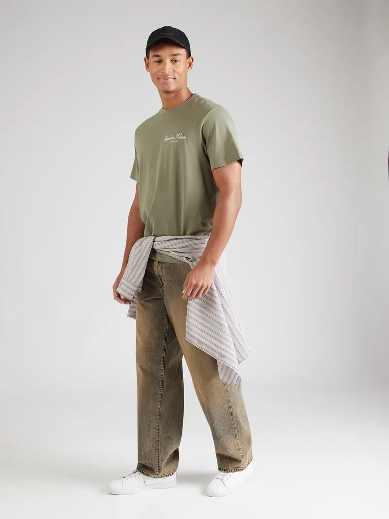 Maglietta oliva / bianco miniatura 2