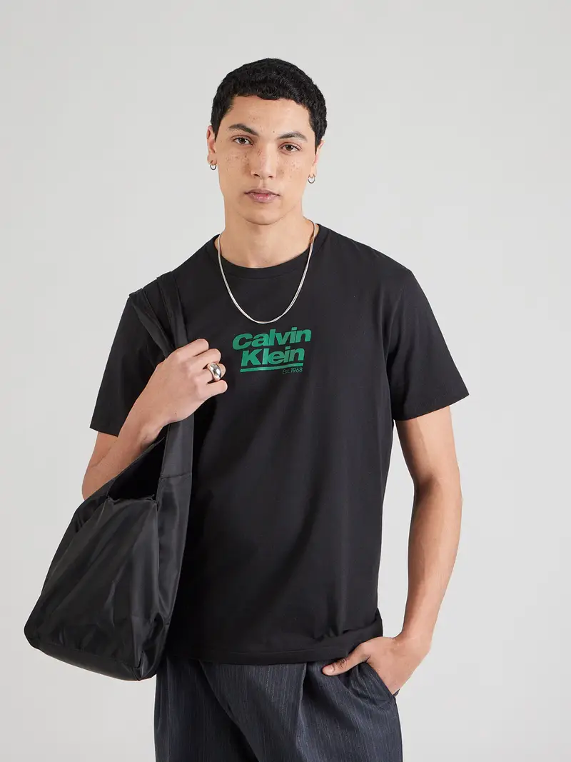 Maglietta verde / nero miniatura 2