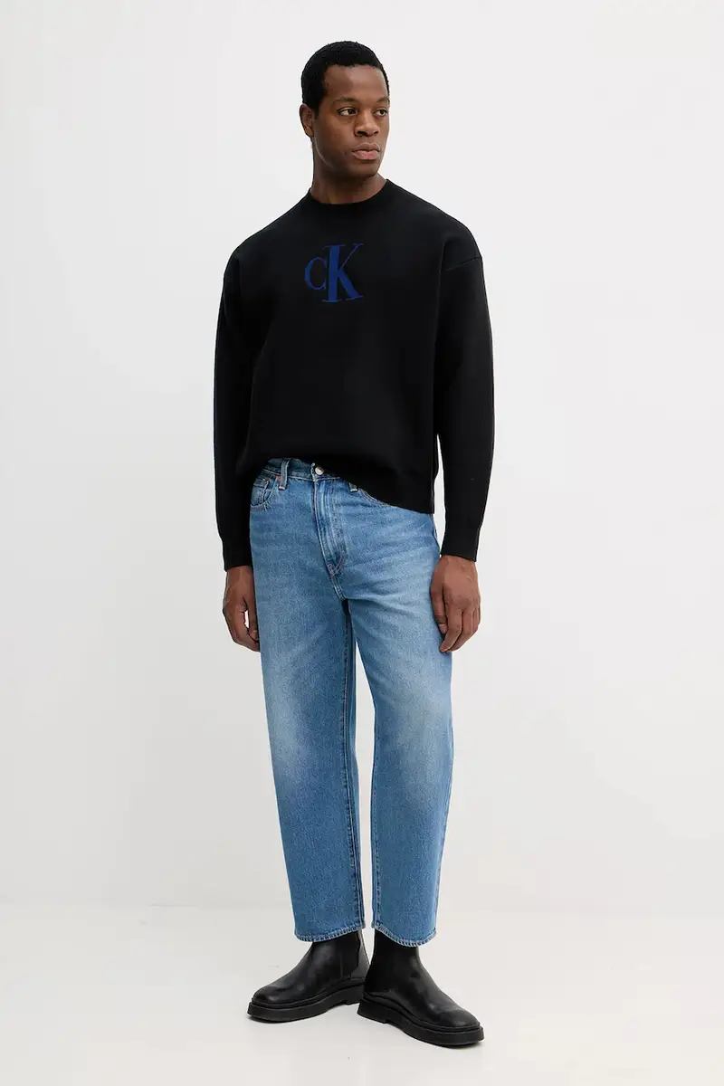 maglione con aggiunta di cachemire uomo colore nero LV04RD305G miniatura 2