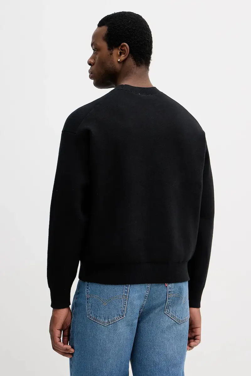 maglione con aggiunta di cachemire uomo colore nero LV04RD305G miniatura 3