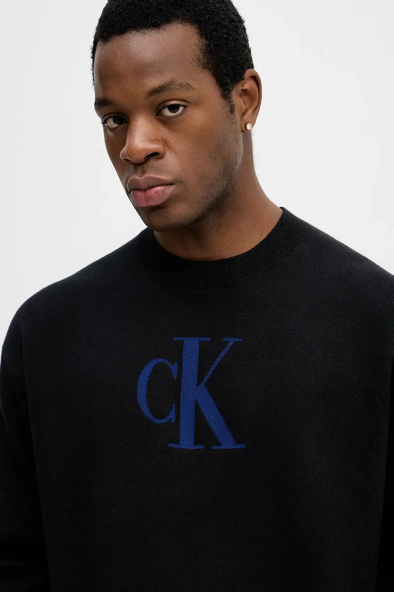 maglione con aggiunta di cachemire uomo colore nero LV04RD305G miniatura 4