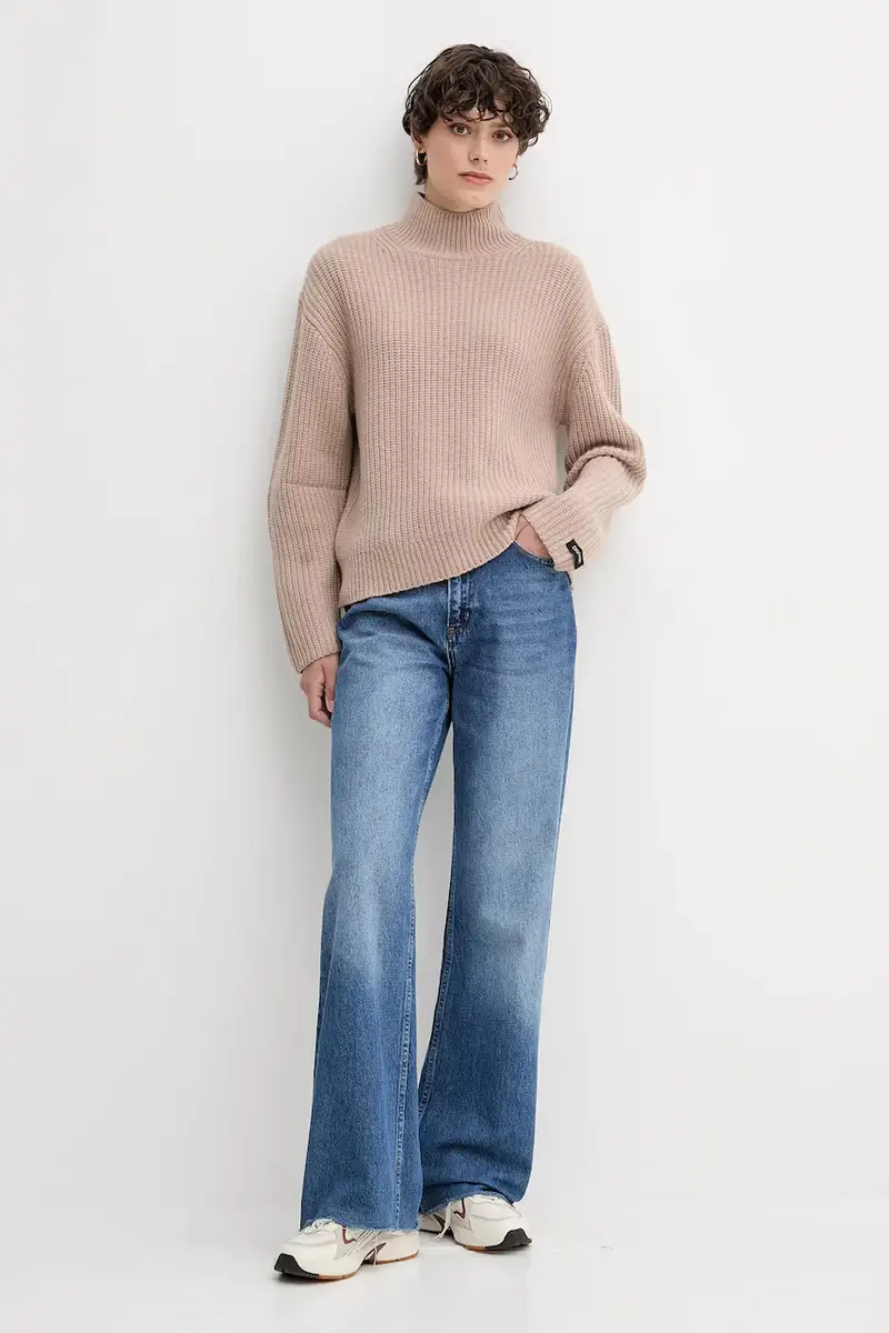 maglione con lana colore marrone LV044D329G miniatura 2