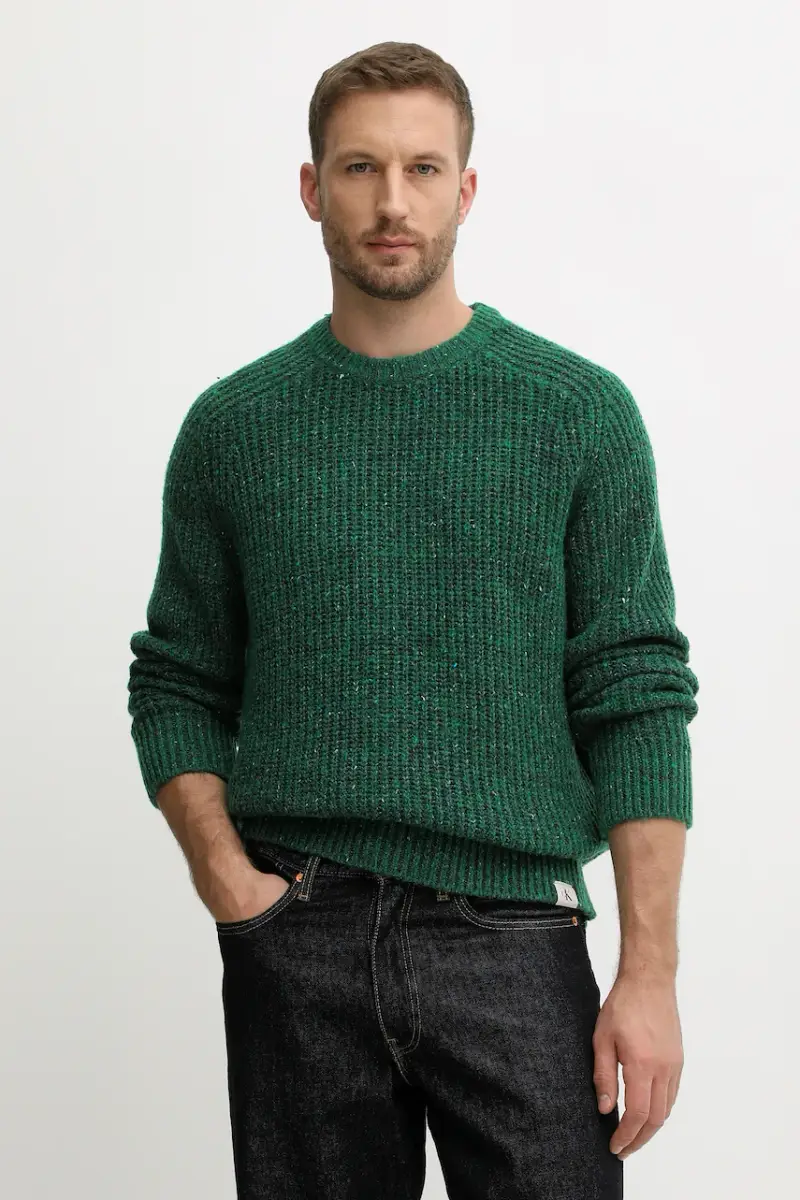 maglione con lana colore verde LV04RD311G