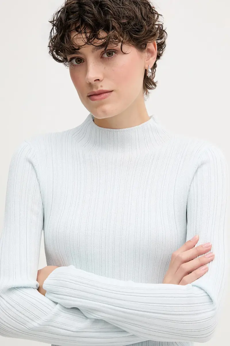 maglione donna colore blu LV044D348G miniatura 4