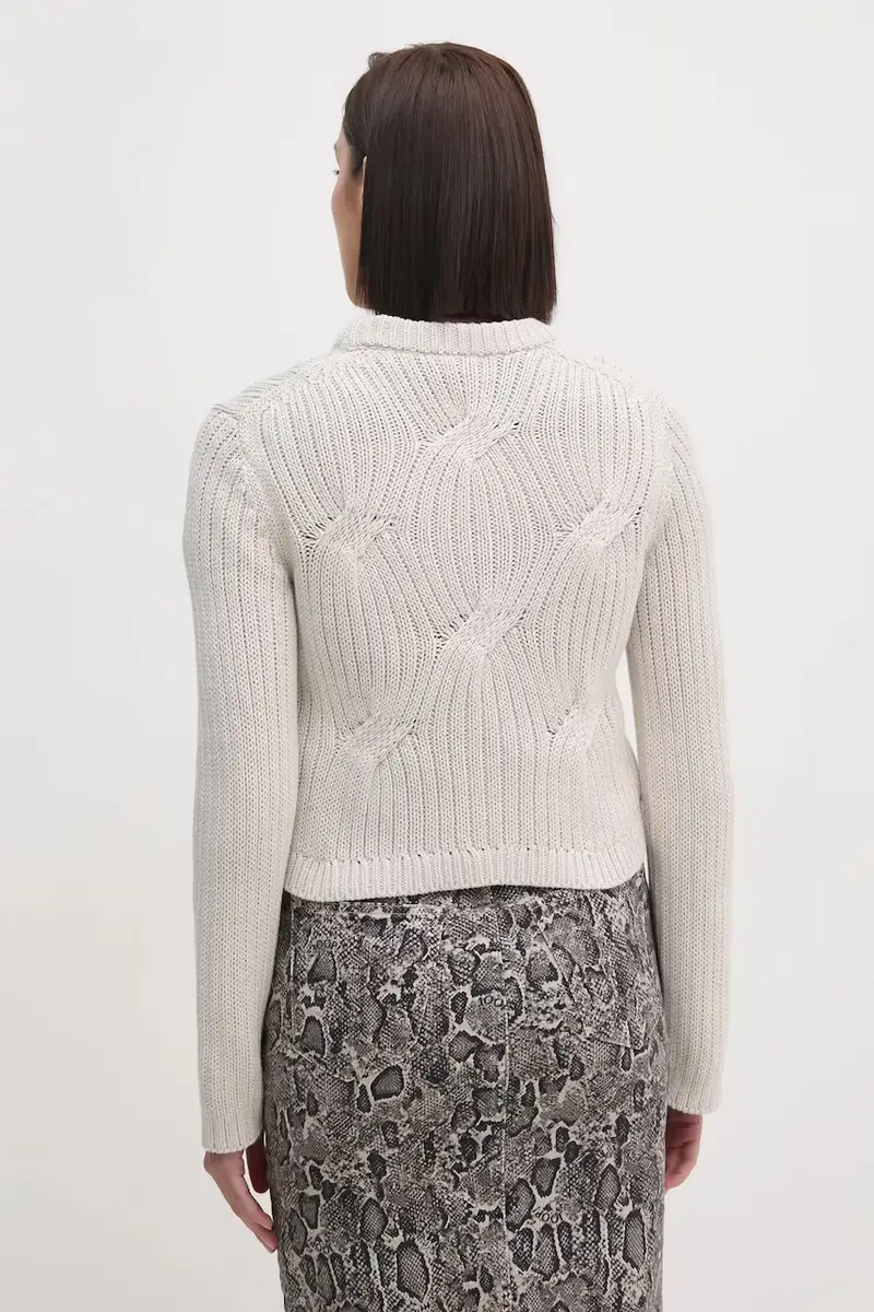 maglione in cotone colore beige J20J224812 miniatura 3