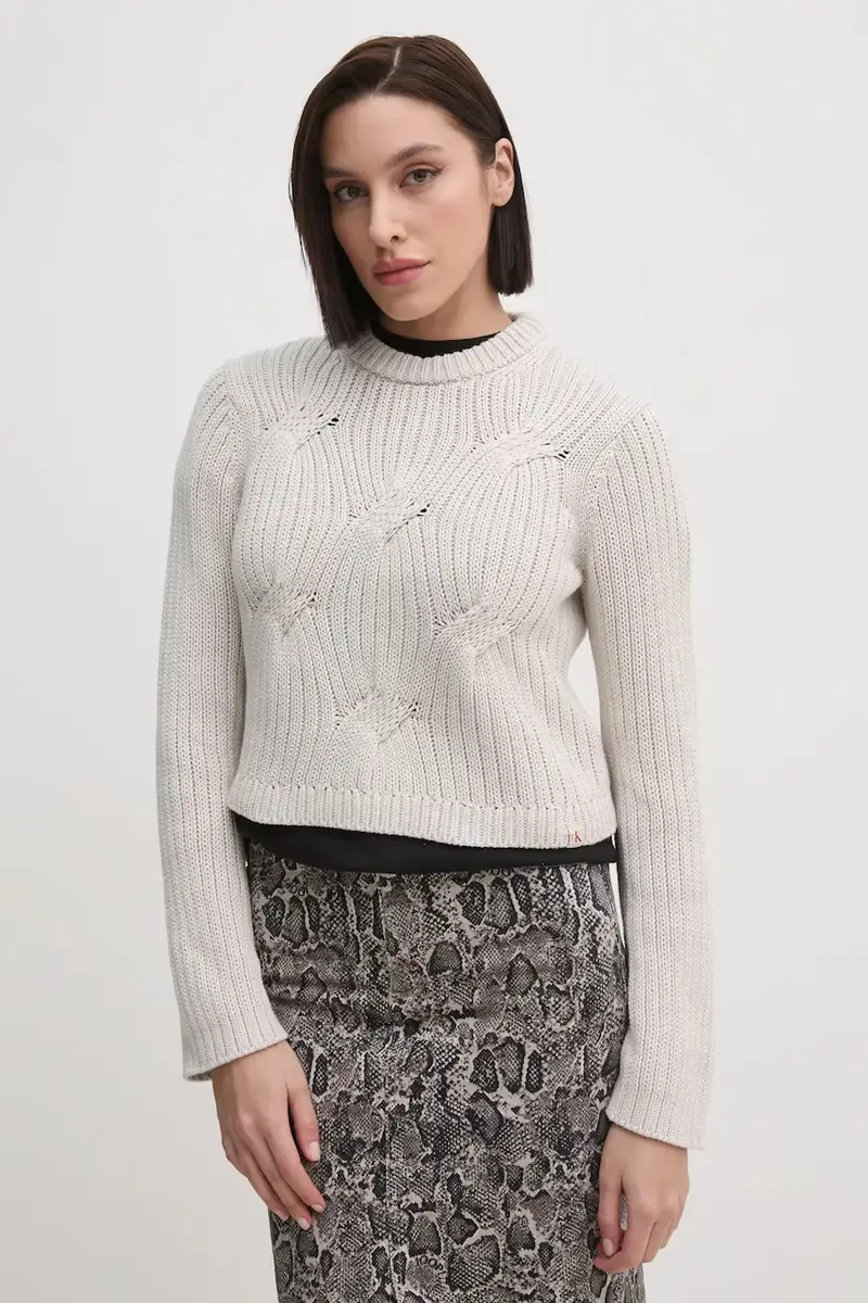 maglione in cotone colore beige J20J224812