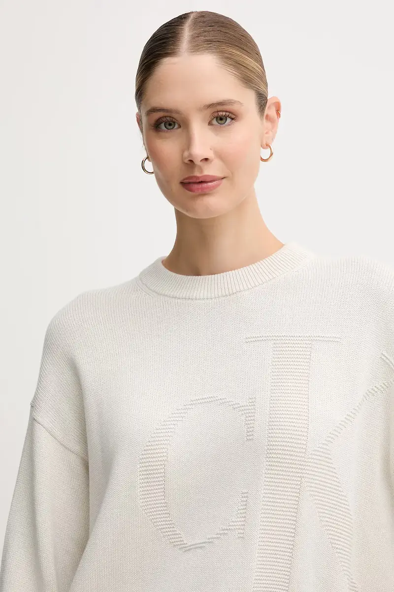 maglione in cotone donna colore beige LV047D304G miniatura 4