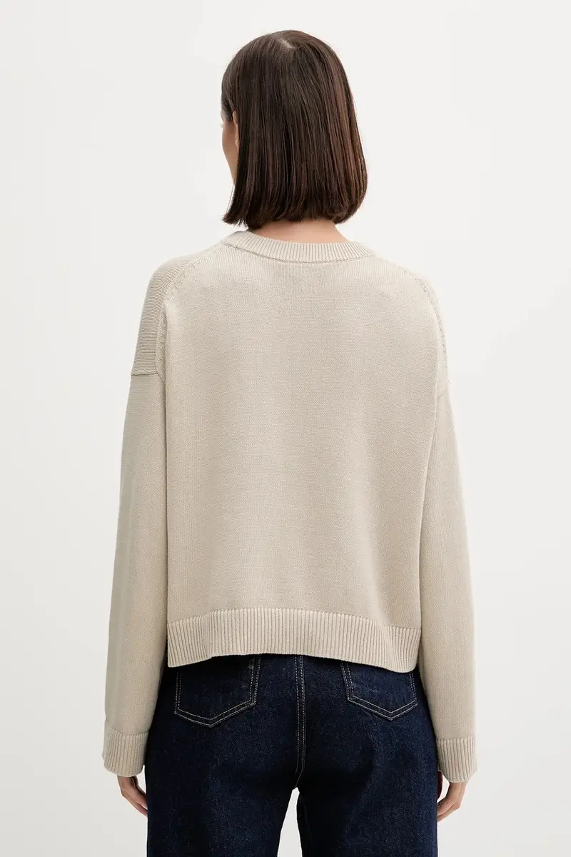 maglione in cotone donna colore beige LV047D305G miniatura 3