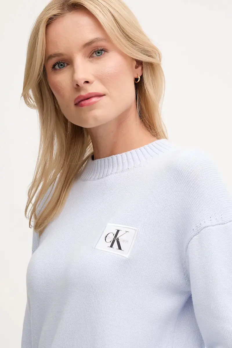 maglione in cotone donna colore blu LV047D351G miniatura 4