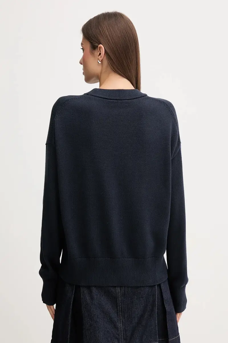 maglione in cotone donna colore blu navy LV047C311G miniatura 3