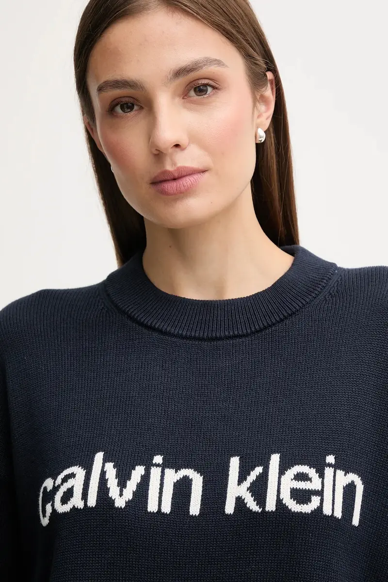 maglione in cotone donna colore blu navy LV047C311G miniatura 4