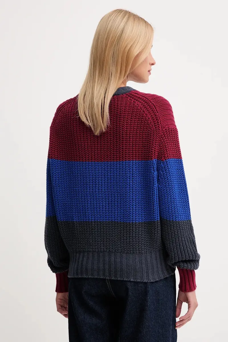 maglione in cotone donna colore blu navy LV047D302G miniatura 3