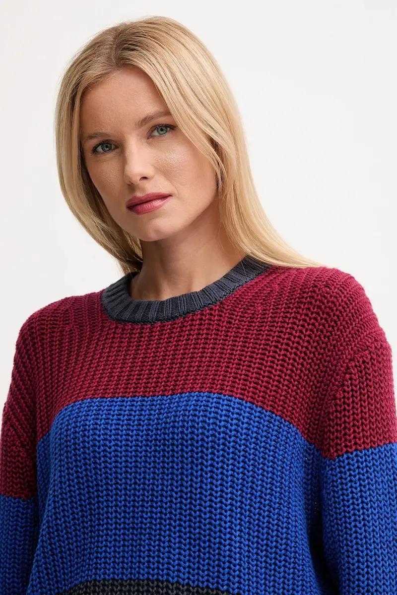 maglione in cotone donna colore blu navy LV047D302G miniatura 4