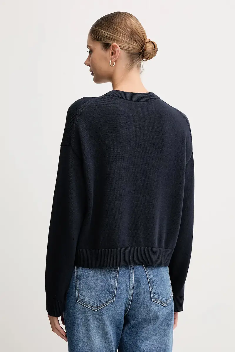 maglione in cotone donna colore blu navy LV047D304G miniatura 3