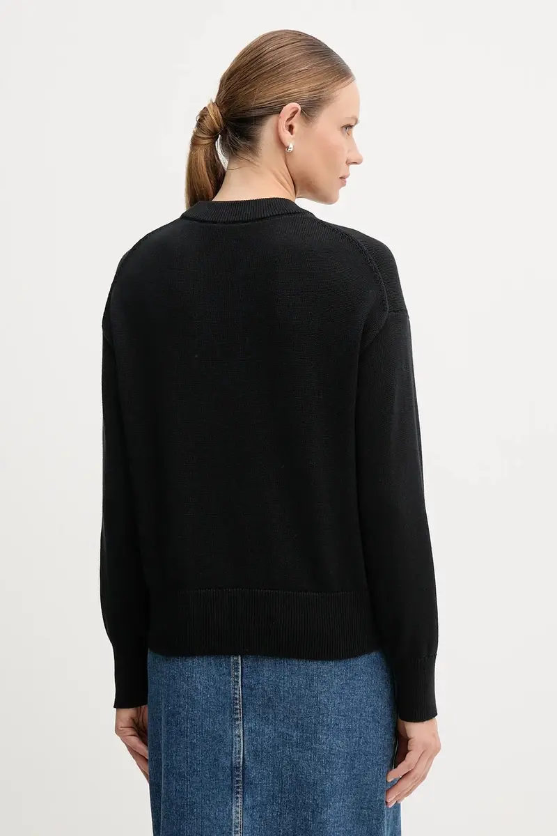 maglione in cotone donna colore nero LV047C311G miniatura 3