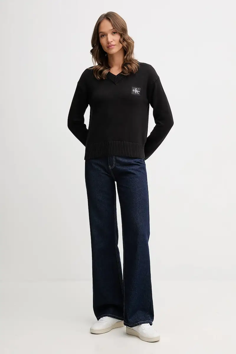 maglione in cotone donna colore nero LV047D352G miniatura 2