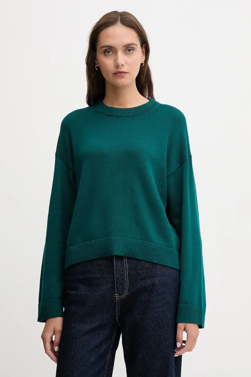 maglione in cotone donna colore turchese LV047D305G