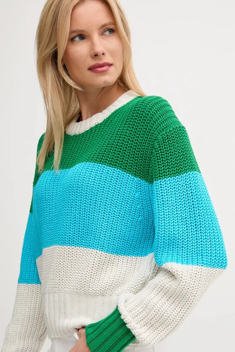 maglione in cotone donna colore verde LV047D302G miniatura 4