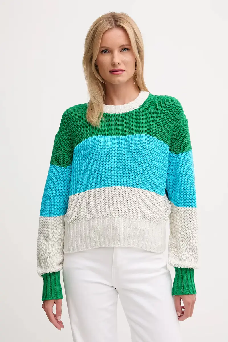 maglione in cotone donna colore verde LV047D302G