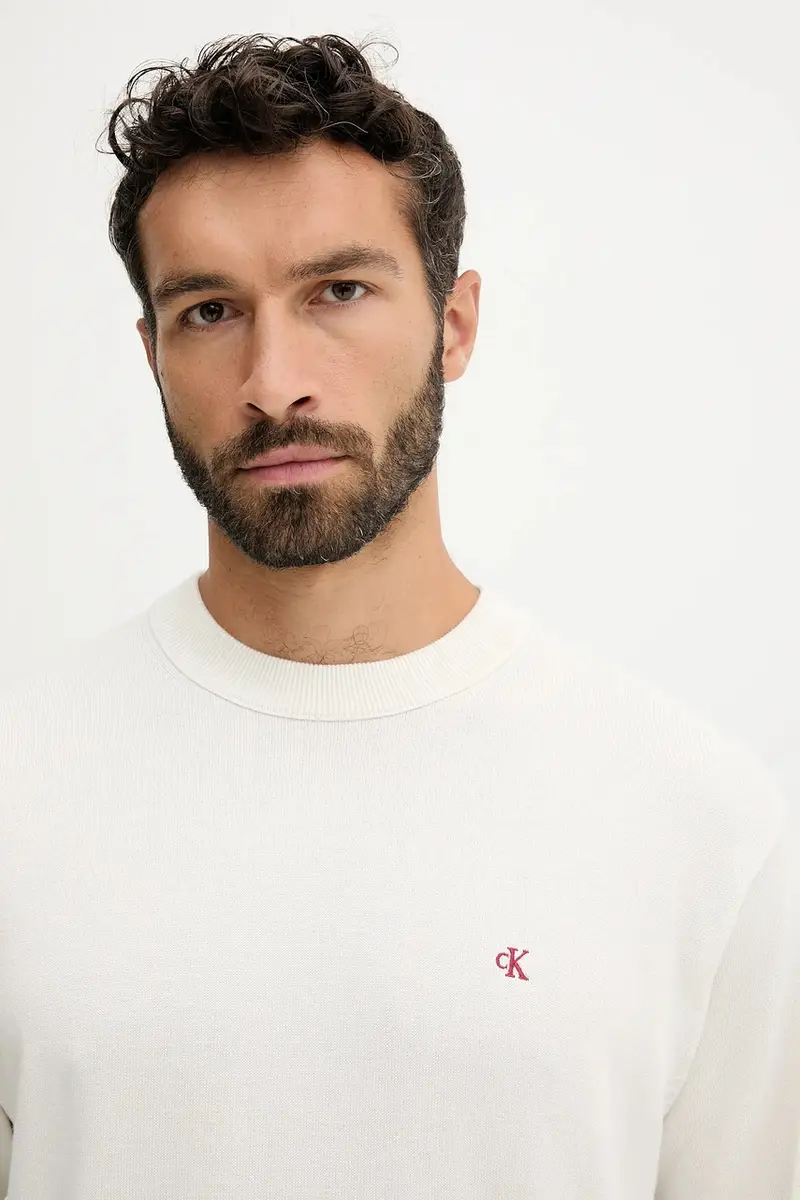 maglione in cotone uomo colore beige LV04RC309G miniatura 4