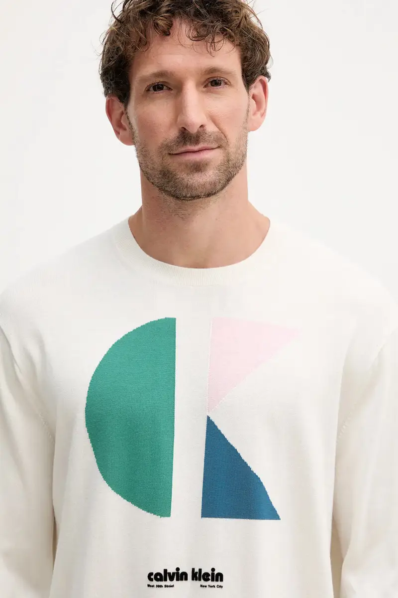 maglione in cotone uomo colore bianco LV04RC303G miniatura 4