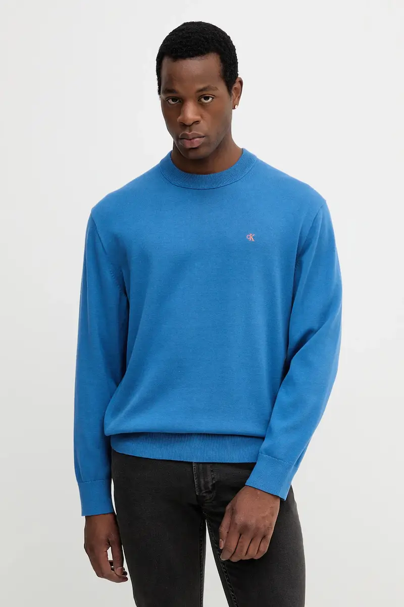 maglione in cotone uomo colore blu LV04RC309G