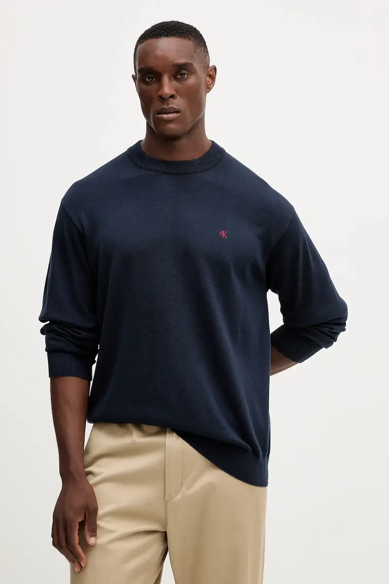 maglione in cotone uomo colore blu navy LV04RC309G