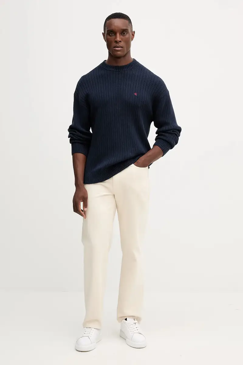 maglione in cotone uomo colore blu navy LV04RD314G miniatura 2