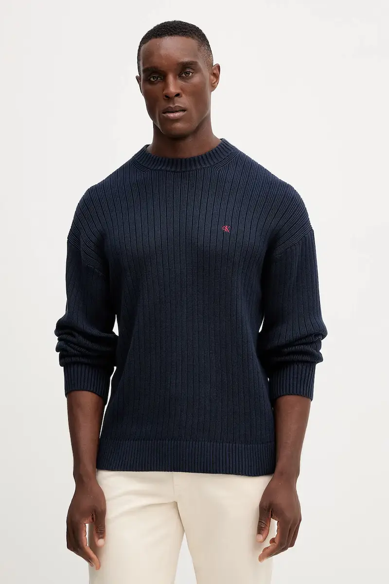 maglione in cotone uomo colore blu navy LV04RD314G