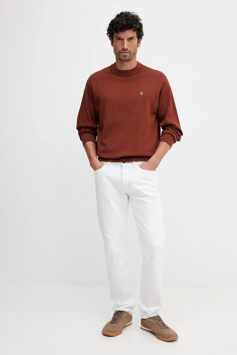 maglione in cotone uomo colore granata LV04RC309G Arancione miniatura 2