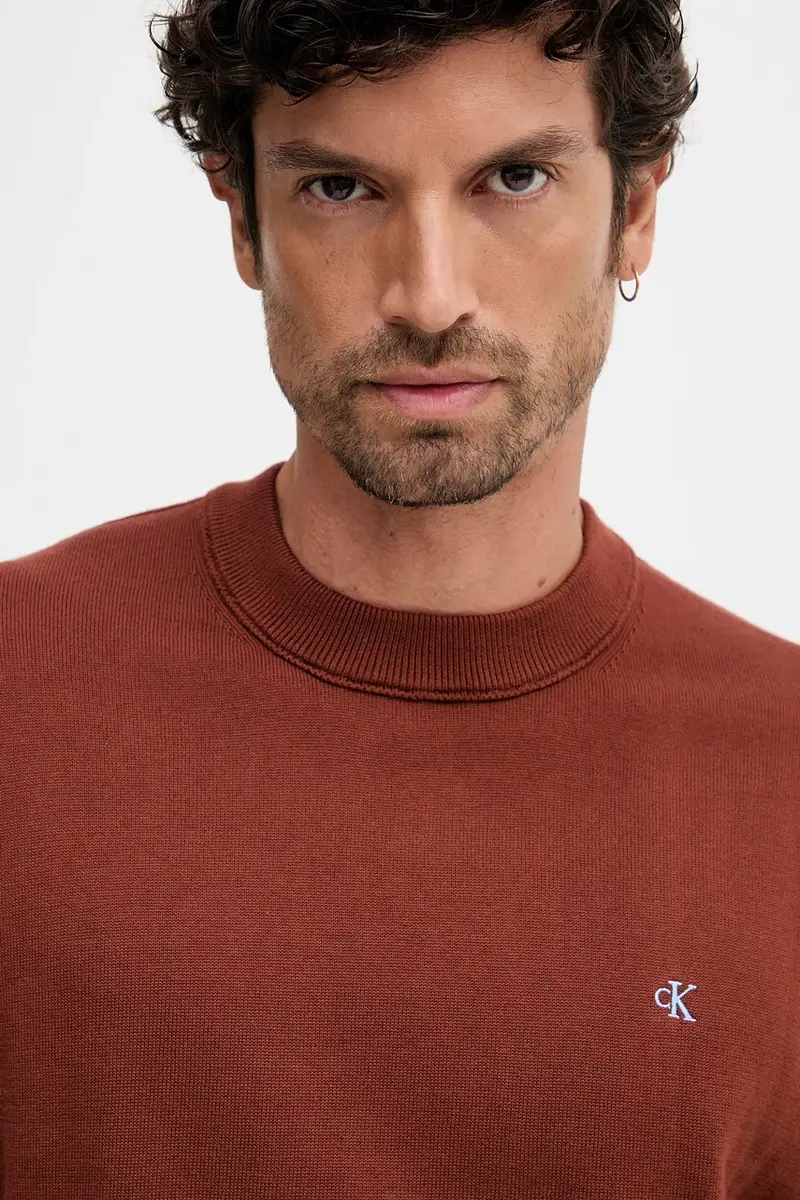 maglione in cotone uomo colore granata LV04RC309G Arancione miniatura 4