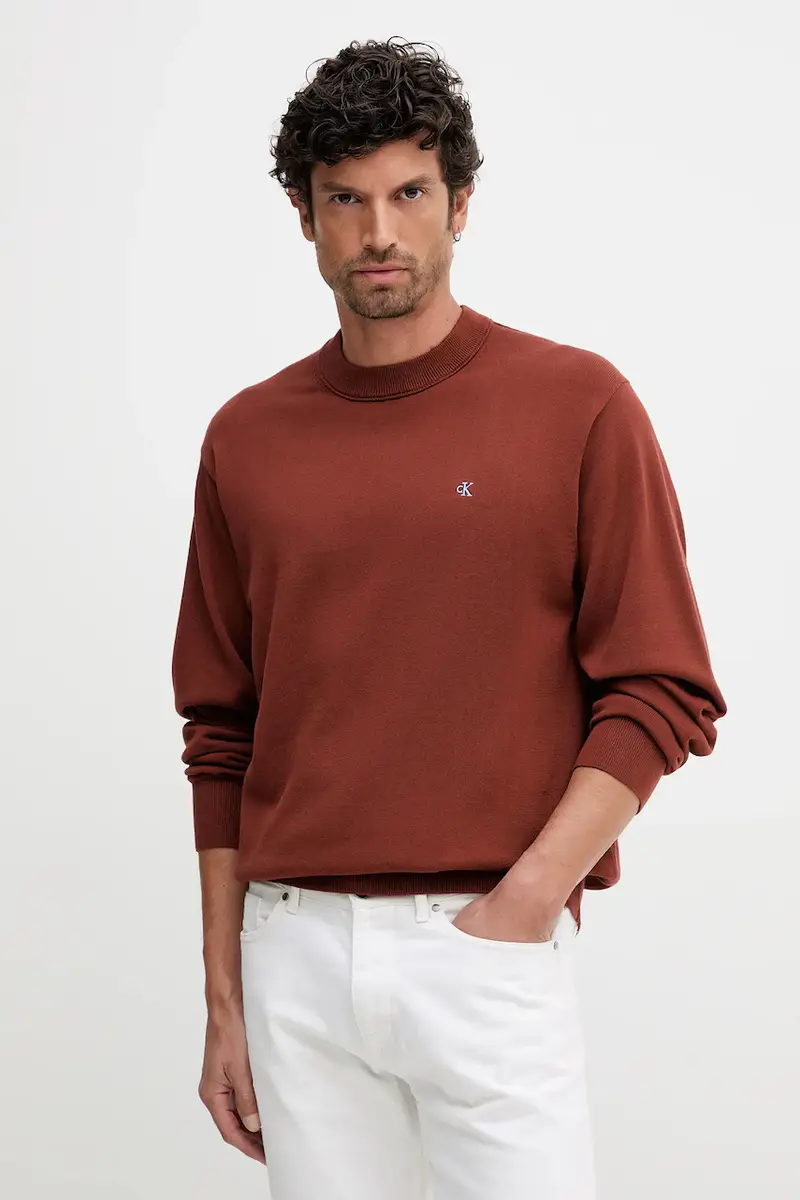 maglione in cotone uomo colore granata LV04RC309G Arancione