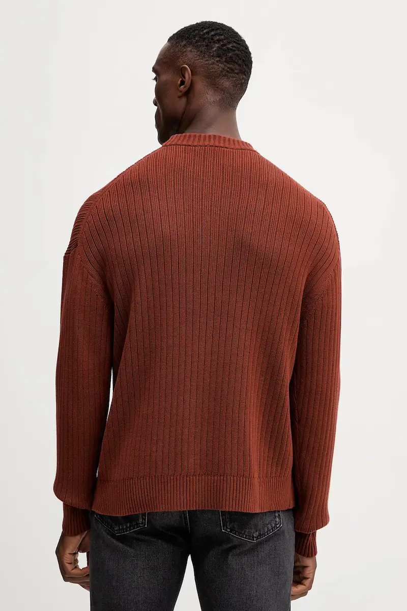 maglione in cotone uomo colore marrone LV04RD314G miniatura 3