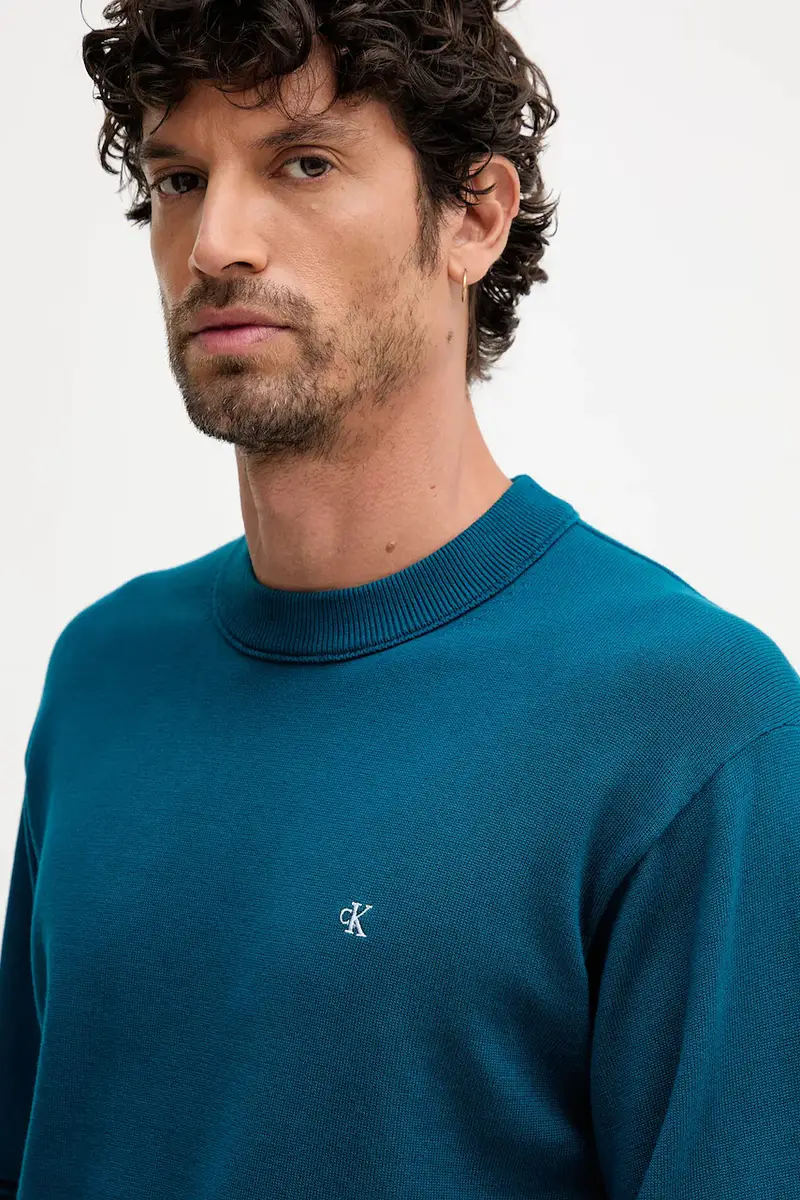 maglione in cotone uomo colore turchese LV04RC309G miniatura 3