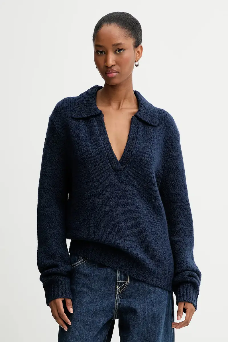 maglione in lana donna colore blu navy LV144D341G