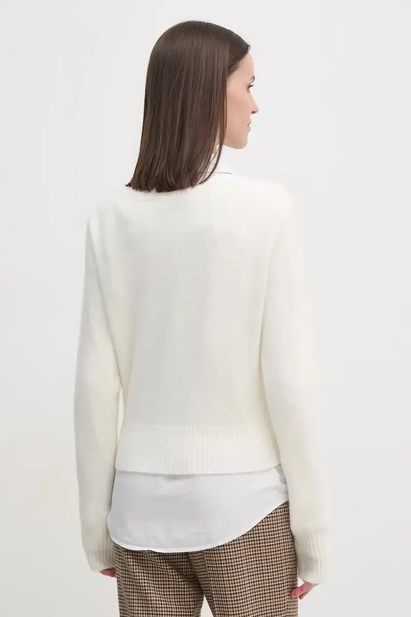 maglione in misto lana donna colore bianco J20J224801 Beige miniatura 3