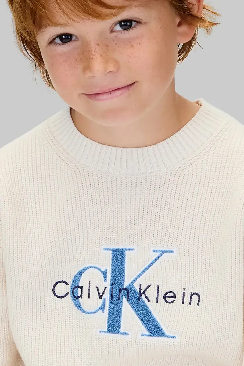 maglione per bambini con misto lana colore beige IB0IB02598 miniatura 3