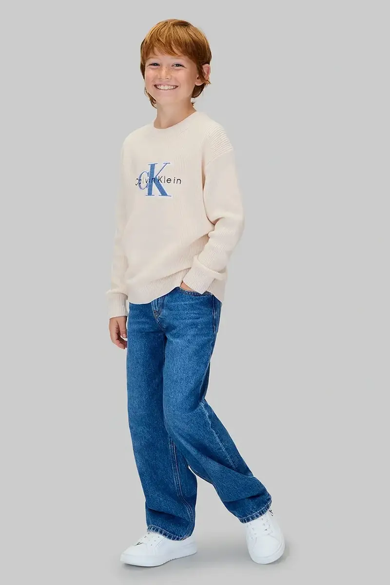 maglione per bambini con misto lana colore beige IB0IB02598 miniatura 4