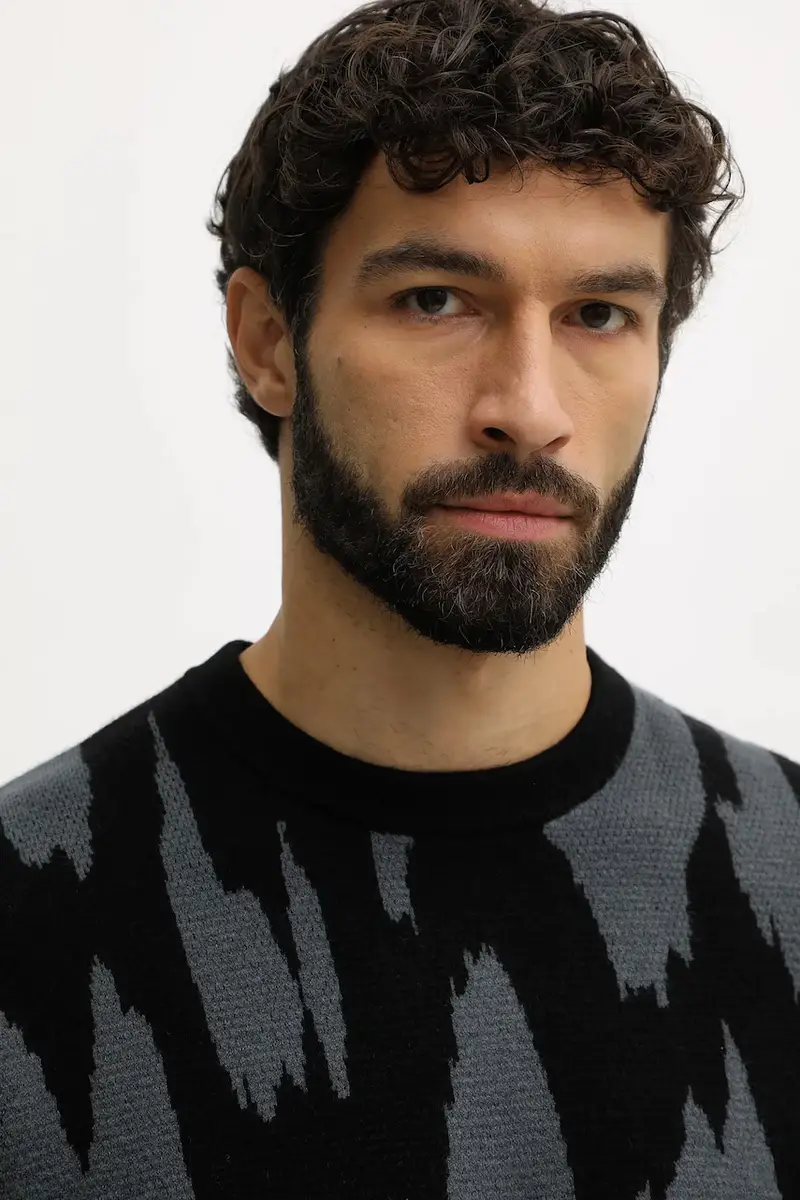 maglione uomo colore nero LV04RD310G Grigio miniatura 4